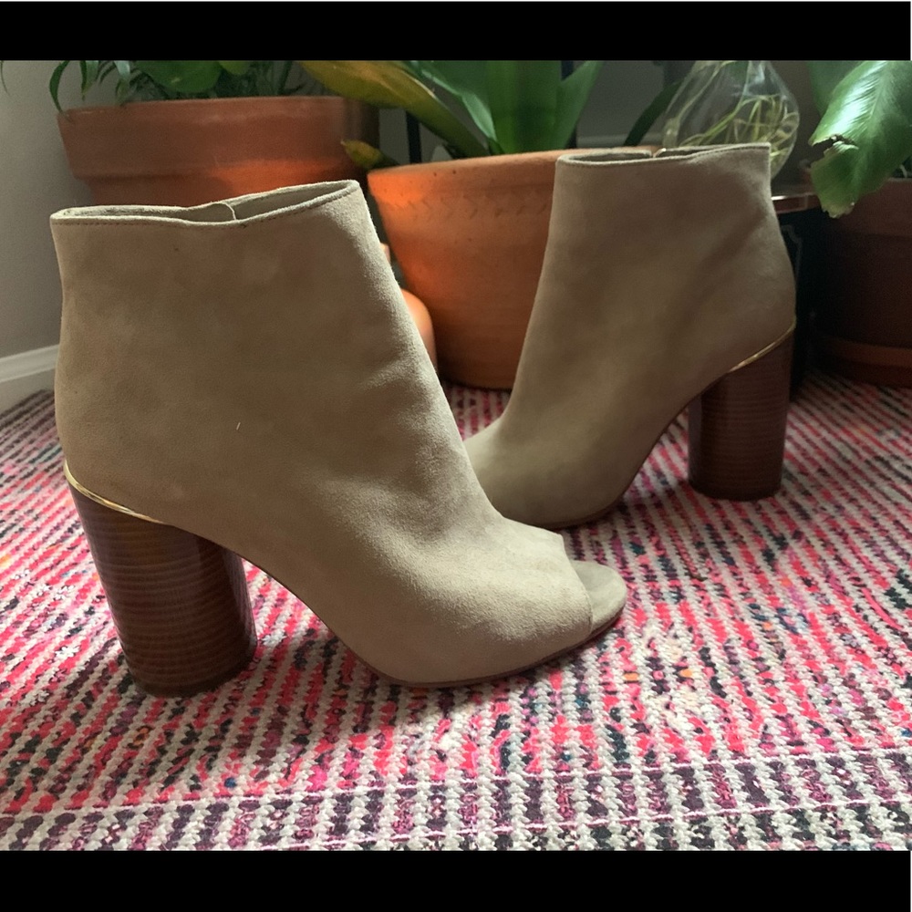 John Camuto peep toe ankle bootie